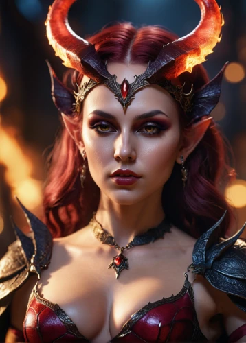 devil,scarlet witch,fire angel,fire devil,female warrior,fire siren,evil woman,fantasy woman,sorceress,massively multiplayer online role-playing game,dark elf,fire background,horned,fantasy portrait,mara,cassiopeia,fiery,taurus,violet head elf,fantasy art,Photography,General,Commercial