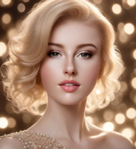 realdoll,doll's facial features,beauty face skin,romantic portrait,vintage makeup,women's cosmetics,blonde woman,glamour girl,romantic look,portrait background,blond girl,glittering,natural cosmetic,artificial hair integrations,golden haired,retouch,vintage woman,female beauty,blonde girl,fashion vector