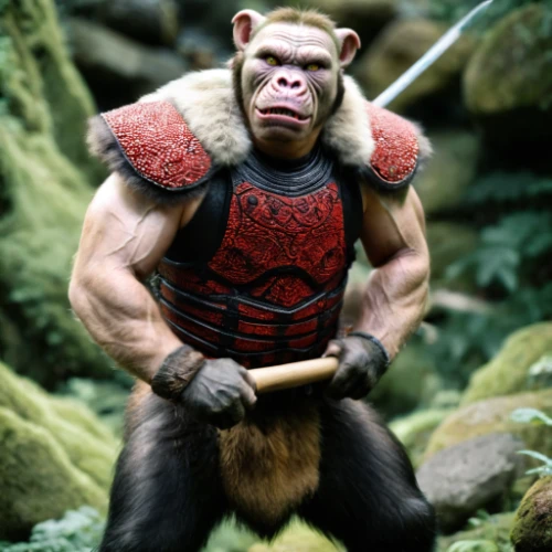 barbarian,ape,war monkey,monkey soldier,king kong,kong,neanderthal,gorilla,gorilla soldier,the monkey,warlord,orc,great apes,uakari,chimpanzee,chimp,primate,hanuman,brute,wolverine