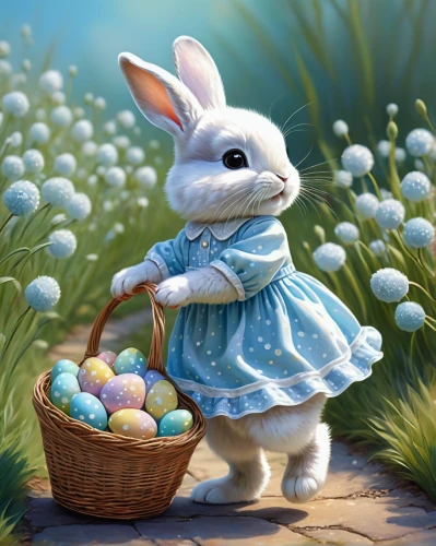 easter bunny,easter theme,blue eggs,peter rabbit,easter rabbits,easter background,painting eggs,painting easter egg,happy easter hunt,gray hare,easter festival,cottontail,painted eggs,easter-colors,white bunny,hare trail,white rabbit,easter celebration,easter,bunny,Illustration,Realistic Fantasy,Realistic Fantasy 30