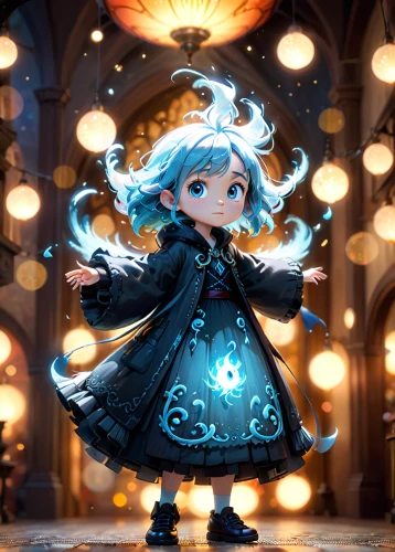 fantasia,winterblueher,the snow queen,rem in arabian nights,starlight,fairy tale character,glowworm,luminous,magical,child fairy,little girl fairy,cinderella,hatsune miku,aqua,aurora,alice,myosotis,illumination,elsa,summoner,Anime,Anime,Cartoon