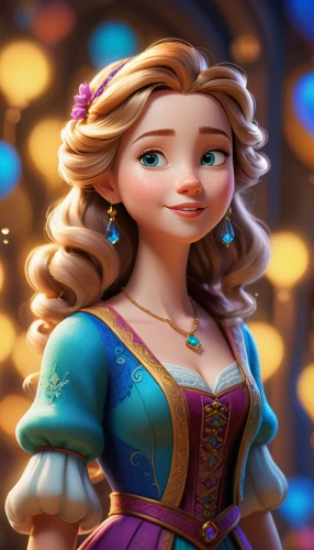 princess anna,rapunzel,princess sofia,elsa,cinderella,tangled,fairy tale character,merida,princess' earring,disney character,tiana,the snow queen,fairytale characters,ball gown,princess,rosa 'the fairy,a girl in a dress,agnes,frozen,snow white,Unique,3D,Isometric