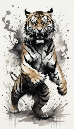 tiger png,tiger,a tiger,bengal tiger,asian tiger,tigers,tigerle,young tiger,blue tiger,chestnut tiger,siberian tiger,tiger cat,white tiger,wild cat,tiger head,tiger cub,world digital painting,roaring,to roar,sumatran tiger,Illustration,Paper based,Paper Based 07