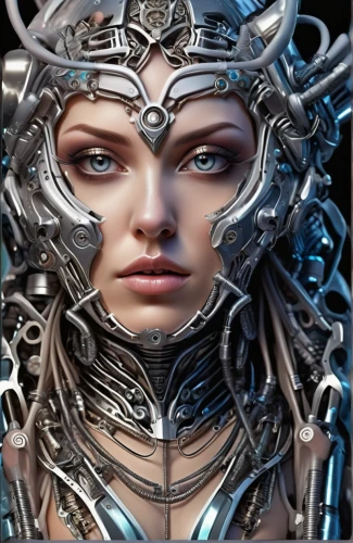 biomechanical,female warrior,cyborg,celtic queen,warrior woman,huntress,the enchantress,elven,shaman,sorceress,priestess,woman face,ice queen,cosmetic,head woman,medusa,alien warrior,beauty face skin,fantasy woman,fantasy portrait,Conceptual Art,Sci-Fi,Sci-Fi 03