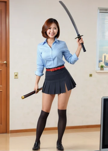 cleaning woman,janitor,housekeeping,housekeeper,nurse uniform,secretary,office worker,female nurse,cleaning service,majorette (dancer),beautiful girls with katana,waitress,string trimmer,baton twirling,office ruler,housework,girl with gun,stewardess,policewoman,flight attendant,Illustration,Japanese style,Japanese Style 19