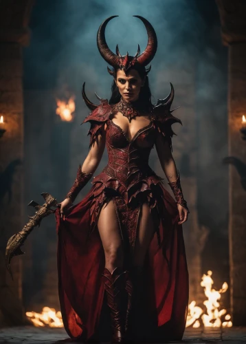 scarlet witch,devil,sorceress,huntress,the enchantress,fantasy woman,evil woman,fire siren,dark elf,dodge warlock,female warrior,fire devil,goddess of justice,diablo,evil fairy,priestess,massively multiplayer online role-playing game,vampire woman,fire angel,horned,Photography,General,Cinematic
