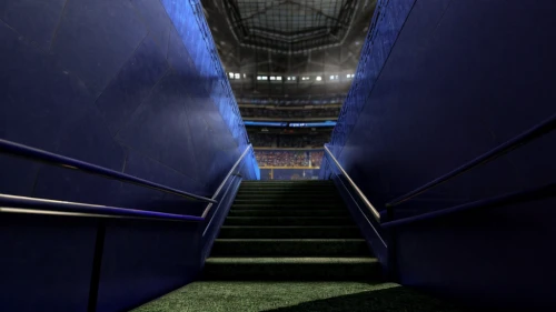 winners stairs,indoor american football,soccer-specific stadium,stairway to heaven,floodlight,the rays,floodlights,hallway,football stadium,arena football,blue light,stairway,enter,upwards,football,stairs,the atmosphere,ascending,inside,game light