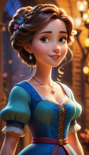 princess anna,rapunzel,princess sofia,cinderella,elsa,merida,tiana,fairy tale character,disney character,tangled,princess' earring,pocahontas,agnes,aladha,celtic queen,a girl in a dress,fairytale characters,isabella,fantasy portrait,moana,Unique,3D,Isometric