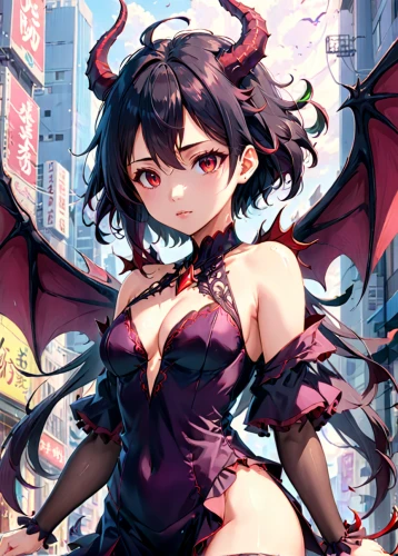 devil,angel and devil,imp,evil fairy,fire devil,black dragon,dragon li,haunebu,dragon,devils,dark-type,the devil,uruburu,black angel,ashitaba,demon,red eyes,fire red eyes,lucifer,erika,Anime,Anime,Realistic