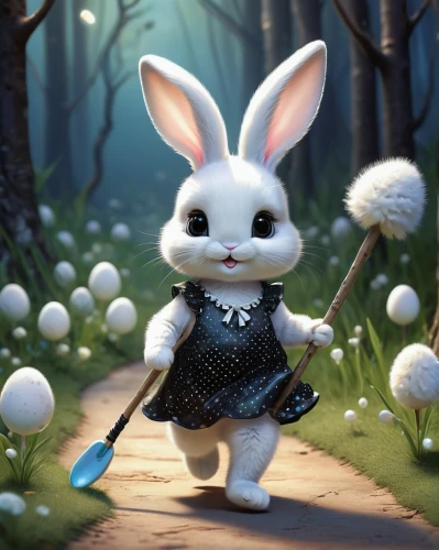 white rabbit,alice in wonderland,white bunny,little rabbit,cute cartoon character,little bunny,dwarf rabbit,fairy tale character,bunny,easter theme,easter bunny,alice,happy easter hunt,rabbits,rabbits and hares,wild rabbit,cottontail,hare trail,children's background,cute cartoon image,Illustration,Realistic Fantasy,Realistic Fantasy 16