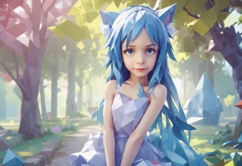 vocaloid,aqua,anime 3d,2d,white heart,fae,fantasia,fairy forest,hatsune miku,alice,anime girl,blue heart,fairy,forest background,wonderland,spring background,faerie,water-the sword lily,anime cartoon,dryad