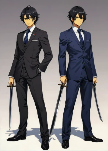 suits,navy suit,stand models,swordsmen,businessmen,business men,detective conan,men's suit,police uniforms,business icons,gentleman icons,wedding suit,formal wear,dark suit,suit trousers,tuxedo just,attorney,game characters,suit,white-collar worker,Illustration,Japanese style,Japanese Style 12