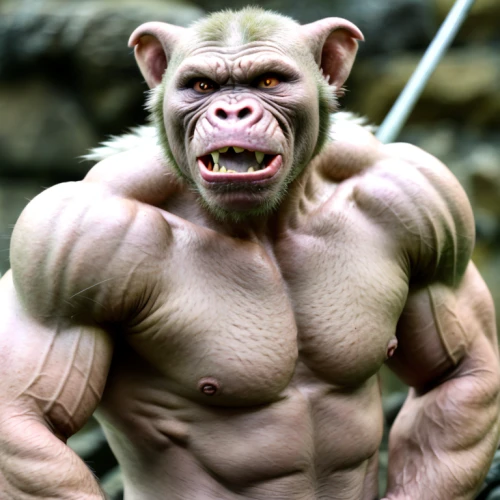 bodybuilding,ape,chimp,bodybuilder,body building,incredible hulk,chimpanzee,body-building,hulk,gorilla,ogre,primate,dumbell,silverback,muscle man,anabolic,bale,war monkey,sculpt,tarzan
