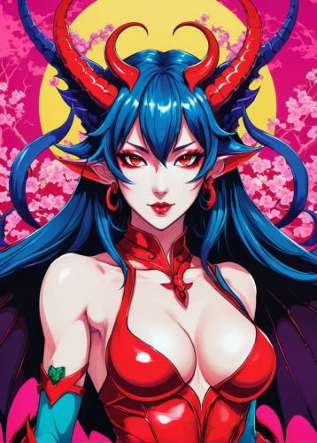 devil,fire devil,evil fairy,fire red eyes,evil woman,vampire lady,queen of hearts,kali,angel and devil,medusa,the devil,fire siren,dragon li,nine-tailed,yulan magnolia,cheshire,vampire woman,cassiopeia,imp,red eyes,Illustration,Japanese style,Japanese Style 04