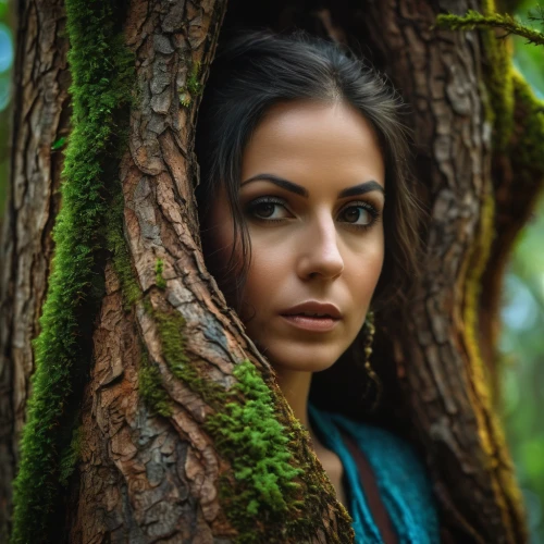 faerie,faery,elven,dryad,girl with tree,bodhi tree,indian woman,wood elf,the enchantress,anahata,elven forest,portrait photography,portrait photographers,in the forest,forest background,mystical portrait of a girl,mother nature,swath,perched on a log,polynesian girl,Photography,General,Fantasy