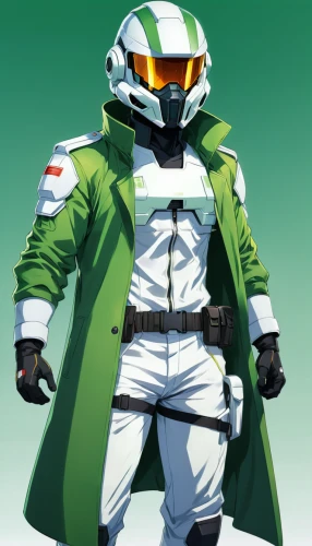 patrol,glider pilot,doctor doom,high-visibility clothing,petrol,ranger,aaa,spacesuit,fighter pilot,vector,aa,protective suit,emperor of space,boba fett,green jacket,flagman,cleanup,gundam,senna,space suit,Illustration,Japanese style,Japanese Style 03