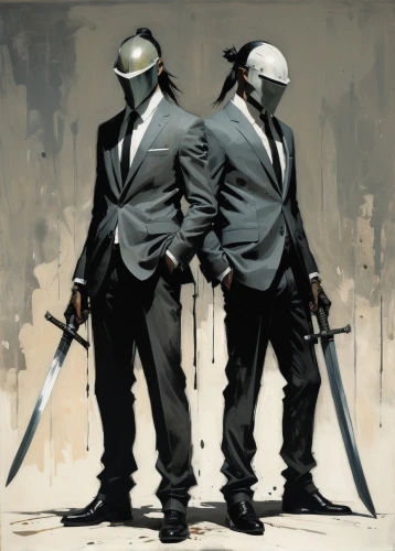 swordsmen,assassins,ninjas,respirators,soldiers,capital cities,paintball,suits,greed,special forces,welders,oddcouple,shinobi,sword fighting,storm troops,french foreign legion,criminal police,bodyguard,hym duo,clash,Conceptual Art,Fantasy,Fantasy 10