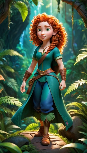 merida,princess anna,tiana,scandia gnome,fae,druid,dryad,the enchantress,fairy tale character,moana,cg artwork,dwarf sundheim,celtic queen,druid grove,disney character,game illustration,wood elf,agnes,forest clover,background ivy,Unique,3D,Isometric