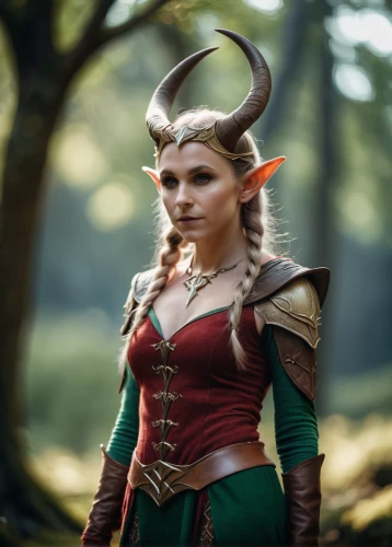 wood elf,elf,male elf,elves,fae,mara,female warrior,violet head elf,elven,horned,elves flight,the enchantress,faun,fantasy warrior,horn of amaltheia,fantasy portrait,fantasy woman,druid,lokportrait,elf hat,Photography,General,Cinematic