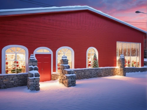 christmas house,christmas landscape,winter village,christmas snowy background,red barn,quilt barn,nordic christmas,winter house,icelandic houses,christmas town,snow roof,christmas village,christmas scene,scandinavian style,snow house,snowhotel,christmas snow,christmas luminaries,landscape lighting,snow bales,Photography,General,Realistic