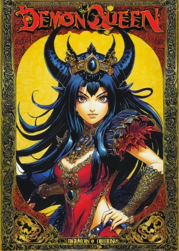cd cover,devilwood,daemon,diamond-heart,queen s,queen,queen of the night,queen crown,jewel case,albums,celtic queen,mammon,music fantasy,crow queen,queen of hearts,monarchy,queen bee,the bible,cover,diadem,Illustration,Japanese style,Japanese Style 05