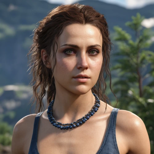 lara,croft,natural cosmetic,ps4,artemisia,maya,piper,vanessa (butterfly),female runner,iguania,necklace,ps5,lena,female face,cheyenne,veronica,huntress,game character,head woman,romantic portrait,Photography,General,Realistic