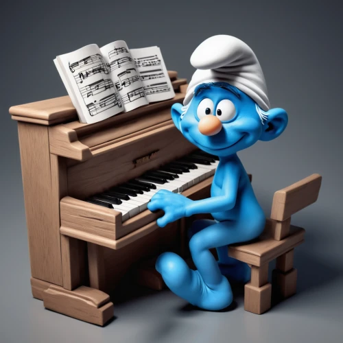 smurf figure,pianist,pianet,smurf,piano player,jazz pianist,musician,composer,piano,play piano,player piano,piano lesson,concerto for piano,composing,art bard,keyboard player,organist,piano keyboard,musical rodent,musical ensemble