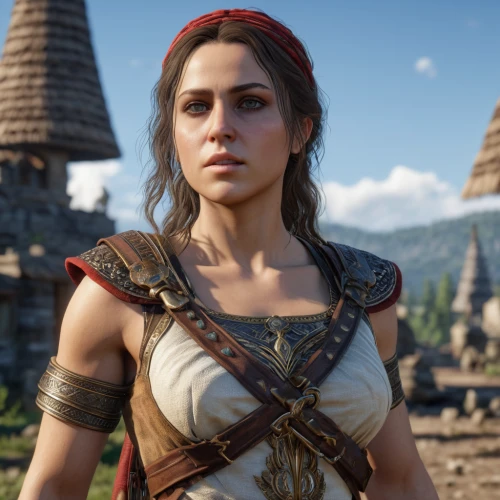 lara,the hat-female,piper,female warrior,huntress,the hat of the woman,artemisia,maya,ps4,mara,natural cosmetic,celtic queen,athena,game character,red tunic,red skin,raider,leather hat,croft,full hd wallpaper,Photography,General,Realistic