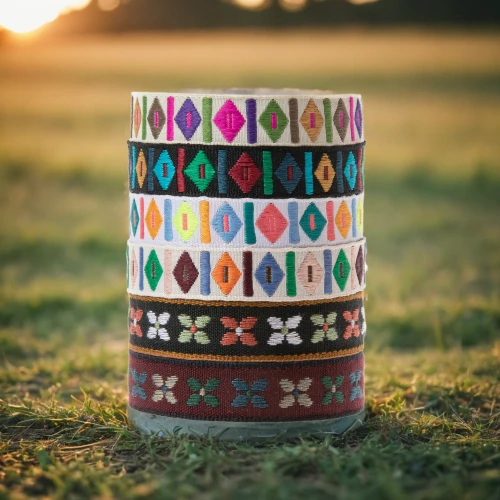 flower pot holder,paint cans,washi tape,container drums,stacked cups,coffee cup sleeve,round tin can,prayer wheels,mosaic tea light,coffee cups,printed mugs,gift ribbons,wooden flower pot,gingerbread jars,candy jars,colorful bunting,retro lampshade,field drum,pattern stitched labels,flower pot