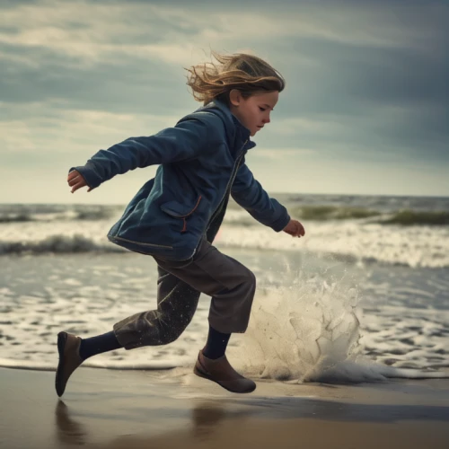 little girl in wind,little girl running,splash photography,photographing children,panning,skimboarding,leap for joy,digital compositing,the wind from the sea,walk on the beach,flying girl,wind wave,child playing,sprint woman,spume,braking waves,free running,beachcombing,conceptual photography,surfboard shaper