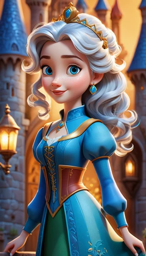 elsa,princess anna,princess sofia,fairy tale character,rapunzel,the snow queen,cinderella,merida,disney character,fairytale characters,tiana,fairy tale icons,elf,princess' earring,shanghai disney,snow white,3d fantasy,cute cartoon character,suit of the snow maiden,tangled,Unique,3D,Isometric