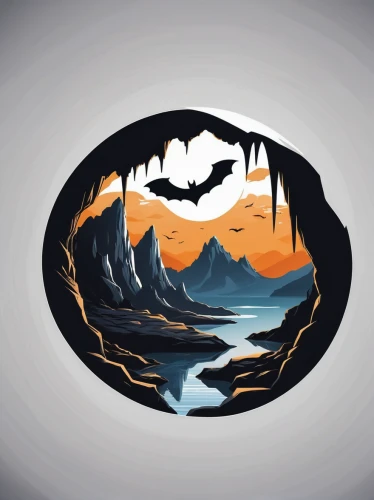 round autumn frame,porthole,cave on the water,halloween frame,chasm,halloween background,smoking crater,crater,halloween illustration,volcanic crater,rock painting,volcano,crater lake,volcanic landform,volcanic lake,sinkhole,volcanic,mountains,an island far away landscape,landform,Unique,Design,Logo Design