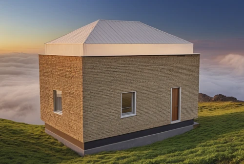 observatory,3d rendering,blockhouse,cooling house,dovecote,cubic house,housetop,lookout tower,monte rosa hut,thermal insulation,cube stilt houses,observation tower,cooling tower,cube house,wind finder,cloud bank,säntis,observation deck,the observation deck,mountain hut,Photography,General,Realistic