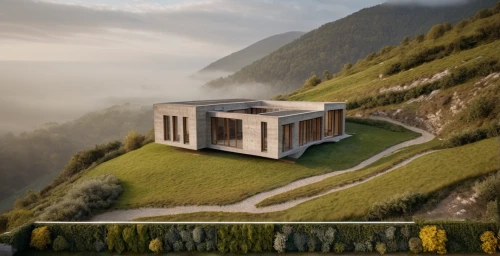 house in mountains,house in the mountains,swiss house,cubic house,mountain hut,dunes house,eco-construction,cube house,south tyrol,alpine style,3d rendering,eco hotel,the valley of flowers,archidaily,grass roof,cube stilt houses,switzerland chf,alpine hut,holiday home,modern house,Photography,General,Commercial