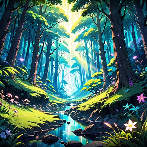 fairy forest,enchanted forest,forest,elven forest,forest floor,forest glade,forest of dreams,fairytale forest,forest path,forest background,rainforest,the forest,forests,fairy world,holy forest,forest landscape,the forests,forest walk,green forest,in the forest,Anime,Anime,Traditional