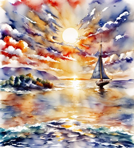 watercolor,watercolor background,water color,sailboat,sailing boat,sail boat,watercolour,boat landscape,watercolor paint,sea landscape,sailing-boat,water colors,watercolor painting,watercolor texture,sailing,sun and sea,watercolors,sailboats,abstract watercolor,seascape