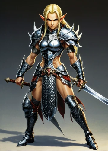 female warrior,male elf,fantasy warrior,massively multiplayer online role-playing game,swordswoman,warrior woman,dark elf,heroic fantasy,male character,wind warrior,barbarian,paladin,he-man,scabbard,vax figure,fantasy woman,warrior,greyskull,link,lone warrior,Illustration,Japanese style,Japanese Style 05