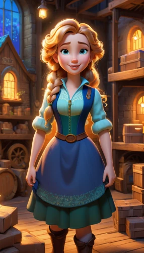 princess anna,rapunzel,fairy tale character,merida,elsa,agnes,disney character,cute cartoon character,cinderella,princess sofia,a girl in a dress,tiana,elf,barmaid,tangled,fairytale characters,snow white,candlemaker,geppetto,hamelin,Unique,3D,Isometric