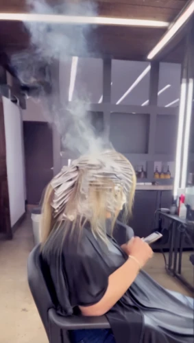 burning hair,artificial hair integrations,the long-hair cutter,hairstylist,hairdressing,hairdresser,hair coloring,hairstyler,hair shear,e-cigarette,smoke dancer,hair care,vapor,hair drying,abstract smoke,vape,hairdressers,cloud roller,cloud of smoke,exploding head