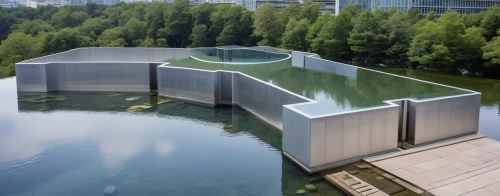 infinity swimming pool,water wall,reflecting pool,sewage treatment plant,k13 submarine memorial park,aqua studio,archidaily,swim ring,moveable bridge,wastewater treatment,outdoor pool,9 11 memorial,floating stage,water cube,roof top pool,cooling house,dug-out pool,water feature,swimming pool,hydropower plant,Photography,General,Realistic