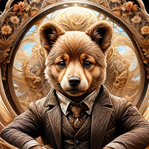 watchmaker,gambler,butler,game illustration,steam icon,aristocrat,anthropomorphized animals,zookeeper,background image,portrait background,collectible card game,scandia bear,bear market,poker,suit of spades,banker,conductor,on a transparent background,concierge,furta