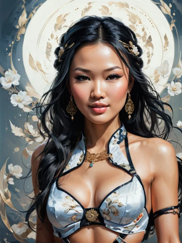 chinese art,asian vision,oriental princess,fantasy art,asian woman,oriental painting,oriental girl,fantasy portrait,mulan,world digital painting,zodiac sign libra,geisha,fantasy woman,oriental,chinese background,breastplate,warrior woman,asian culture,asian costume,vietnamese woman,Conceptual Art,Fantasy,Fantasy 17