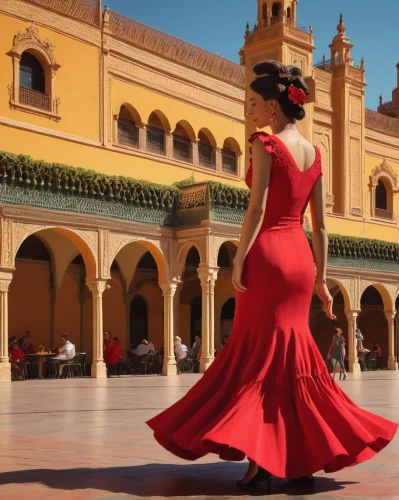 city unesco heritage trinidad cuba,flamenco,man in red dress,lady in red,red gown,girl in red dress,quinceanera dresses,girl in a long dress,girl in a long dress from the back,latin dance,red hat,morocco,matador,marrakesh,cuba background,evening dress,ball gown,mexican culture,salsa dance,argentinian tango,Illustration,Vector,Vector 05