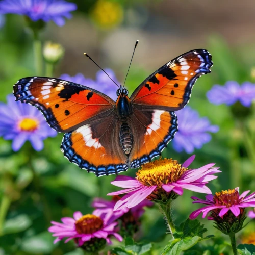 butterfly on a flower,orange butterfly,euphydryas,polygonia,lycaena phlaeas,peacock butterfly,peacock butterflies,butterfly background,ulysses butterfly,american painted lady,large tortoiseshell,coenonympha tullia,lycaena,white admiral or red spotted purple,pearl crescent,viceroy (butterfly),coenonympha,brush-footed butterfly,butterfly floral,vanessa atalanta,Photography,General,Realistic