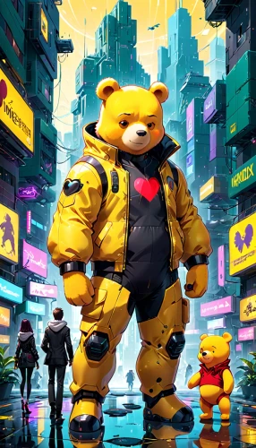 hk,bear guardian,lego background,3d teddy,media concept poster,cyberpunk,cg artwork,the bears,game art,bumblebee,kryptarum-the bumble bee,cinema 4d,bears,ice bears,pixaba,world digital painting,hong kong,concept art,game illustration,3d render,Anime,Anime,General