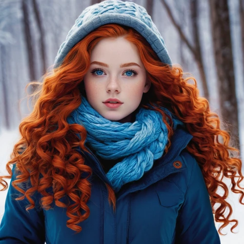 winterblueher,the snow queen,red-haired,redheads,suit of the snow maiden,winter background,redhead doll,redhair,mystical portrait of a girl,winter magic,merida,redheaded,redhead,red head,winter,wintry,winter clothing,blue snowflake,winter clothes,elsa,Conceptual Art,Sci-Fi,Sci-Fi 05