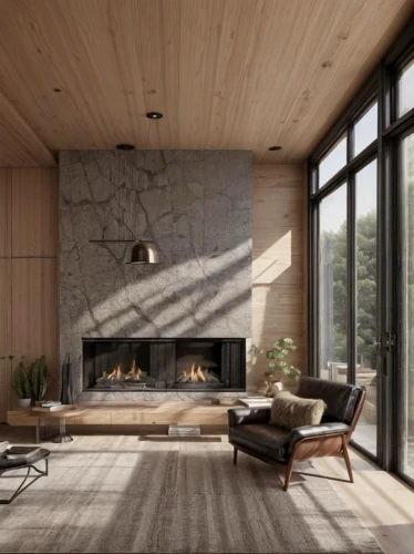 fire place,modern living room,mid century house,fireplace,mid century modern,interior modern design,living room,livingroom,wood window,fireplaces,timber house,wood stove,californian white oak,home interior,the cabin in the mountains,modern decor,family room,wooden windows,wooden beams,modern room