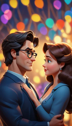 romantic portrait,bokeh hearts,tangled,dancing couple,cute cartoon image,cg artwork,world digital painting,digital painting,romantic scene,mistletoe,sweethearts,wedding couple,ballroom dance,beautiful couple,valentine day's pin up,sci fiction illustration,custom portrait,background bokeh,marvels,honeymoon,Unique,3D,Isometric