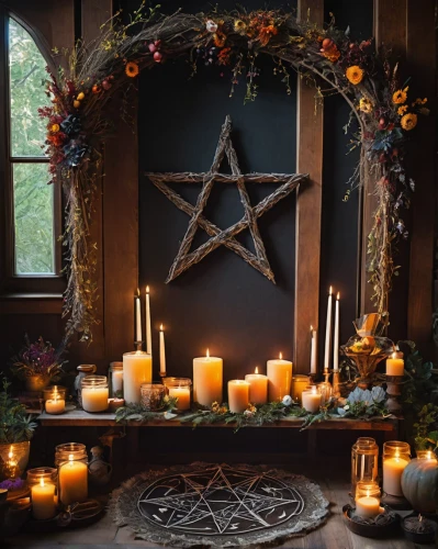 witches pentagram,pentacle,pentagram,autumn decor,seasonal autumn decoration,advent star,autumn decoration,advent decoration,halloween decor,paganism,star garland,cinnamon stars,all saints' day,celebration of witches,christmas star,advent arrangement,halloween decorating,advent wreath,six pointed star,pentangle,Photography,General,Fantasy