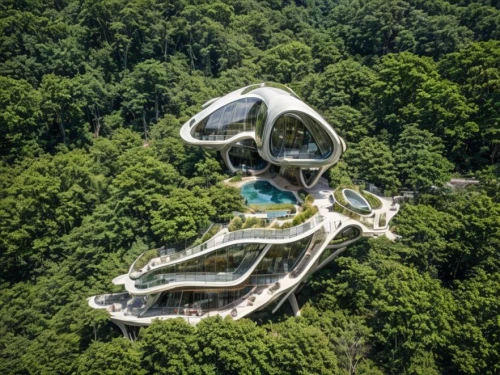 futuristic architecture,helix,chinese architecture,eco hotel,infinity swimming pool,island suspended,jewelry（architecture）,tree house hotel,house in the mountains,house in mountains,ski jump,mother earth statue,asian architecture,golf resort,south korea,futuristic art museum,strange structure,arhitecture,eco-construction,house in the forest,Architecture,General,Futurism,Futuristic 3